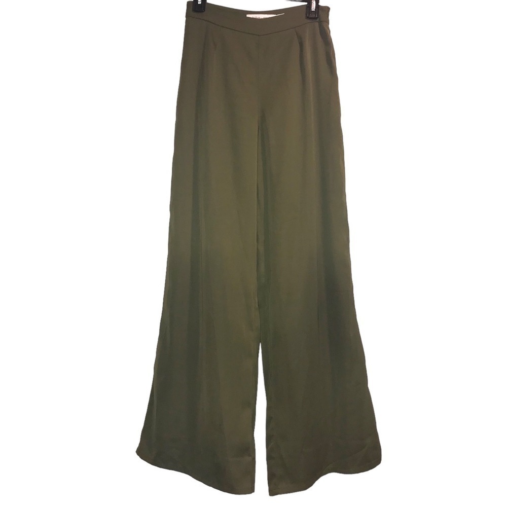Bishop + Young Wide Leg Green Slack Pants Woman’s Size Small
